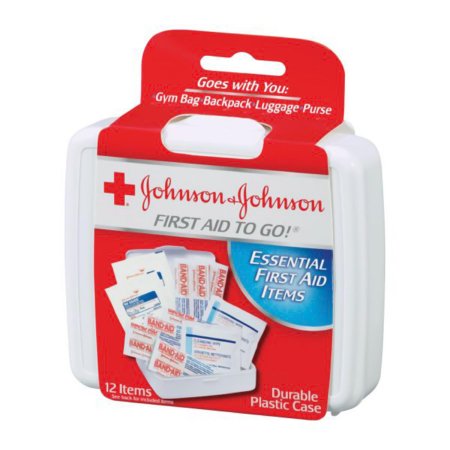 J & J Sales  38137008295 First Aid Kit Johnson and Johnson to Go Plastic Case