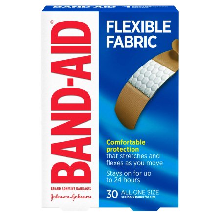 J & J Sales  08137004431 Adhesive Strip Band-Aid Flexible Fabric 3/4 X 3 Inch Fabric Rectangle Tan Sterile