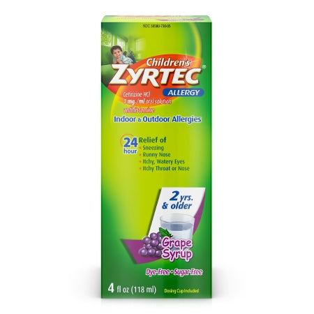 J & J Sales  50580073005 Children's Allergy Relief Zyrtec 1 mg / 1 mL Strength Solution 4 oz.