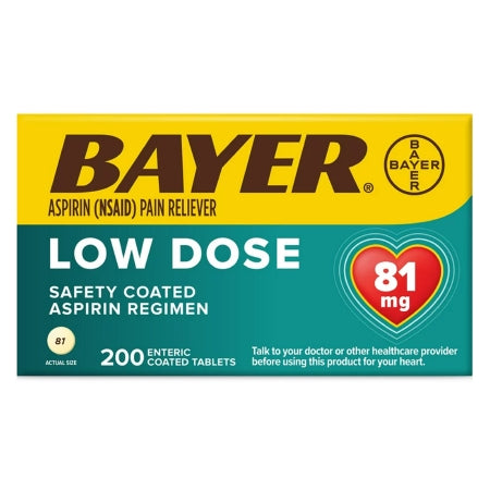 Bayer  00280210020 Pain Relief 81 mg Strength Aspirin Tablet