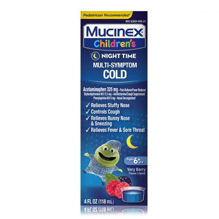 RB Health US LLC  36382460064 Children's Cold and Cough Relief Mucinex Night Time Liquid 4 oz.