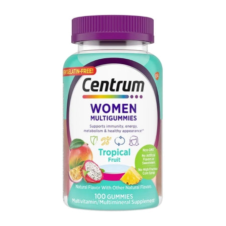 Glaxo Consumer Products  30573128634 Multivitamin Supplement Centrum Women Gummy 100 per Bottle Fruit Flavor