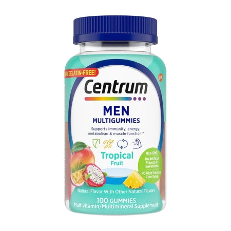 Glaxo Consumer Products  30573128635 Multivitamin Supplement Centrum Men Gummy 100 per Bottle Fruit Flavor