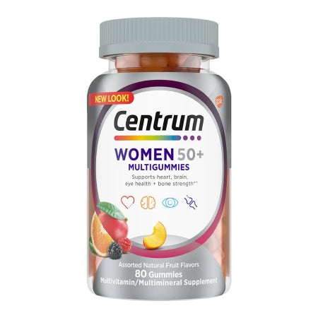 Glaxo Consumer Products  30573128675 Multivitamin Supplement Centrum Women 50+ Gummy 80 per Bottle Fruit Flavor