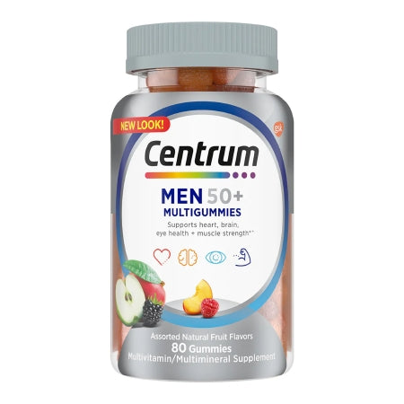 Glaxo Consumer Products  30573128676 Multivitamin Supplement Centrum Men 50+ Gummy 80 per Bottle Fruit Flavor