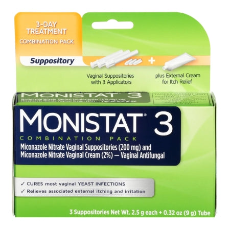 Prestige Medical  30014001903 Vaginal Antifungal MONISTAT 3-Day Treatment Combination Pack Ovule 200 mg / 2% Strength Ovule insert 3 Per Box Applicator