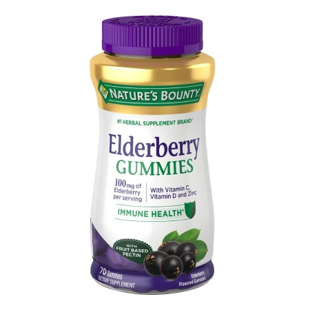 US Nutrition  07431200561 Herbal Supplement Nature's Bounty Elderberry Gummy 70 per Bottle