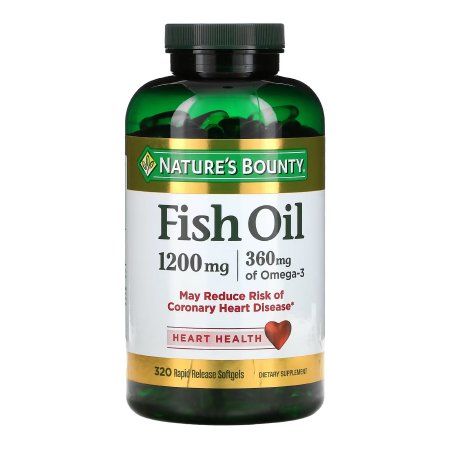 US Nutrition  07431227602 Omega 3 Supplement Nature's Bounty Fish Oil 1200 mg Strength Softgel 320 per Bottle