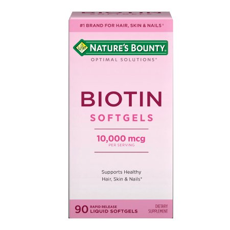 US Nutrition  07431258865 Vitamin Supplement Nature's Bounty Biotin 10,000 mcg Strength Softgel 90 per Bottle