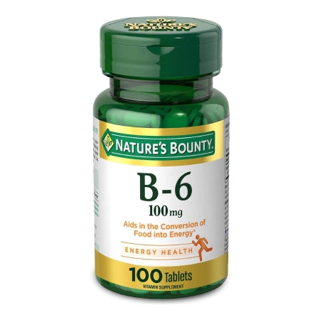 US Nutrition  74312000650 Vitamin Supplement Nature's Bounty Vitamin B6 100 mg Strength Tablet 100 per Bottle