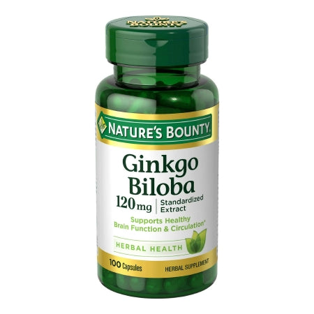 US Nutrition  07431204544 Dietary Supplement Nature's Bounty Ginkgo Biloba 120 mg Strength Capsule 100 per Bottle