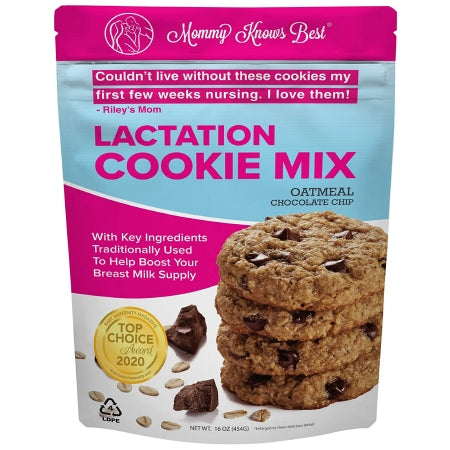 Intrinsic Brands Inc MKB-CM-OCC-16OZ Oral Supplement Mommy Knows Best Lactation Cookie Mix Oatmeal Chocolate Chip Flavor Powder 16 oz. Pouch