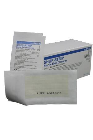 Gentell  DKC81118 Skin Closure Strip Shur Strip 1/4 X 3 Inch Nonwoven Material Flexible Strip White