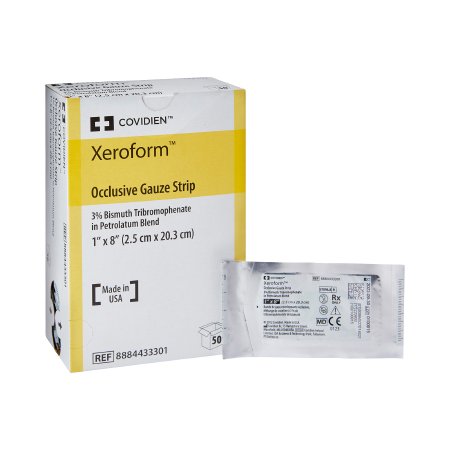 Cardinal  8884433301 Xeroform Petrolatum Impregnated Dressing Xeroform Occlusive Strip 1 X 8 Inch Sterile