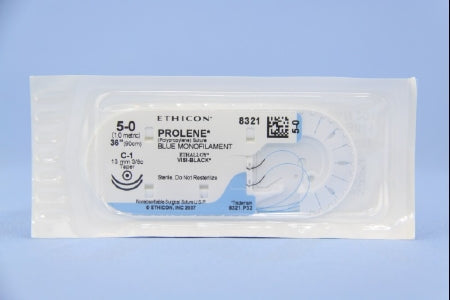 J & J Healthcare Systems  8321H Nonabsorbable Suture with Needle Prolene Polypropylene C-1 3/8 Circle Taper Point Needle Size 5 - 0 Monofilament