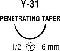 Covidien  88863160-41 Nonabsorbable Suture with Needle Ti-Cron Polyester Y-31 1/2 Circle Taper Point Needle Size 3 - 0 Braided