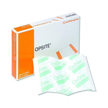 Smith & Nephew  4975 Transparent Film Dressing OpSite 4 X 5-1/2 Inch 2 Tab Delivery Rectangle Sterile