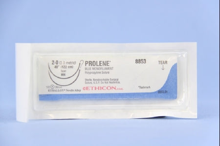 J & J Healthcare Systems  8853H Nonabsorbable Suture with Needle Prolene Polypropylene MH 1/2 Circle Taper Point Needle Size 2 - 0 Monofilament