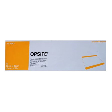 Smith & Nephew  4987 Transparent Film Dressing OpSite 11 X 11-3/4 Inch 2 Tab Delivery Rectangle Sterile