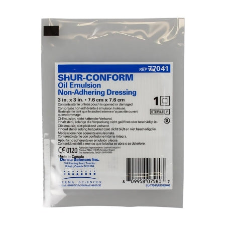 Gentell  DKC77041 Oil Emulsion Impregnated Dressing Shur-Conform Square 3 X 3 Inch Sterile