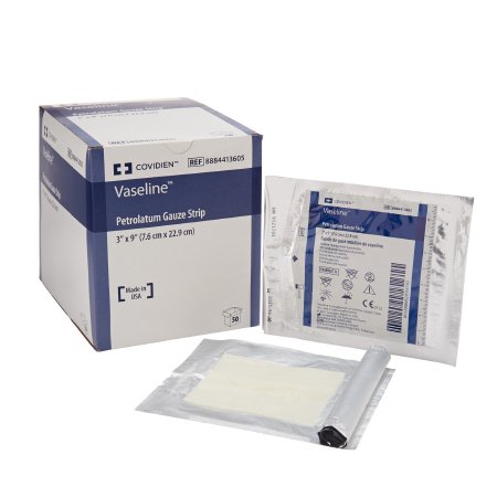 Cardinal  8884413605 Petrolatum Impregnated Dressing Vaseline Rectangle 3 X 9 Inch Sterile