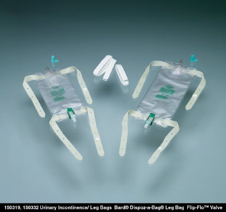 Bard  150432 Urinary Leg Bag Bard Dispoz-a-Bag Anti-Reflux Valve Sterile 950 mL Vinyl