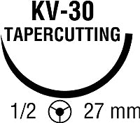 Covidien  88863117-71 Nonabsorbable Suture with Needle Ti-Cron Polyester KV-30 1/2 Circle Diamond Point Needle Size 1 Braided