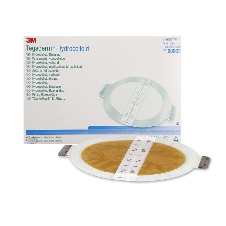 3M  90003 Hydrocolloid Dressing 3M Tegaderm 5-1/8 X 6 Inch Oval With Border