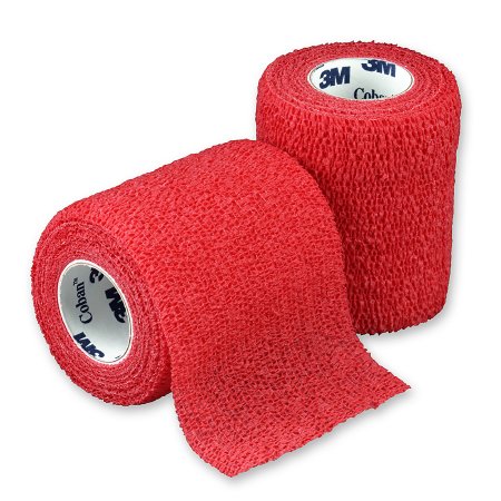 3M  1583R Cohesive Bandage 3M Coban 3 Inch X 5 Yard Self-Adherent Closure Red NonSterile Standard Compression