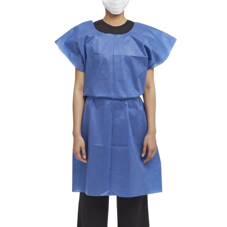 Graham Medical Products 70234N Patient Exam Gown Medium / Large Blue Disposable