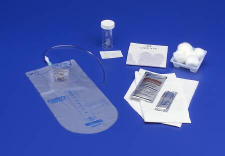 Cardinal  3450LF Intermittent Catheter Tray Curity Closed System / Urethral 14 Fr. Without Balloon Vinyl