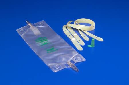 Cardinal  8884733200 Urinary Leg Bag Uri-Drain Anti-Reflux Valve NonSterile 500 mL Vinyl / Flocked