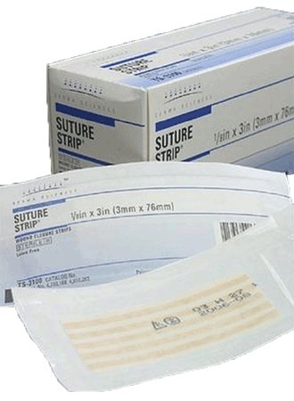 Gentell  TS3100 Skin Closure Strip Suture Strip 1/8 X 3 Inch Nonwoven Material Flexible Strip Tan