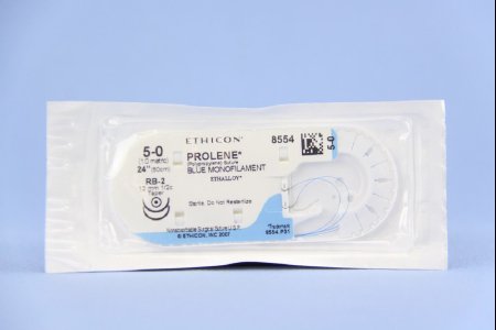 J & J Healthcare Systems  8554H Nonabsorbable Suture with Needle Prolene Polypropylene RB-2 1/2 Circle Taper Point Needle Size 5 - 0 Monofilament