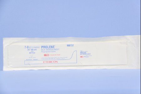 J & J Healthcare Systems  M8737 Nonabsorbable Suture with Needle Prolene Polypropylene BV175-6 3/8 Circle Taper Point Needle Size 7 - 0 Monofilament