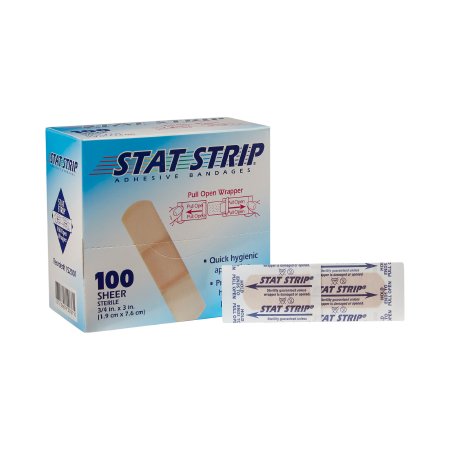 Dukal  152001 Adhesive Strip American White Cross Stat Strip 3/4 X 3 Inch Plastic Rectangle Tan Sterile