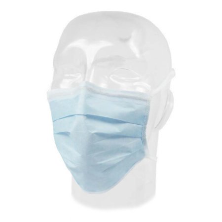 Aspen Surgical Products 65-3112 Surgical Mask Comfort-Plus Pleated Tie Closure One Size Fits Most Blue NonSterile Not Rated Adult