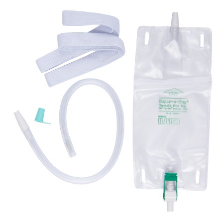 Bard  150819 Urinary Leg Bag Bard Dispoz-a-Bag Anti-Reflux Valve Sterile 19 oz. Vinyl