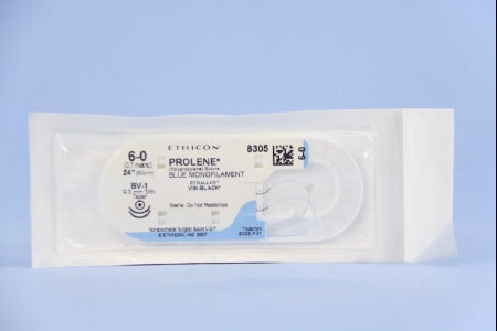 J & J Healthcare Systems  8305H Nonabsorbable Suture with Needle Prolene Polypropylene BV-1 3/8 Circle Taper Point Needle Size 6 - 0 Monofilament