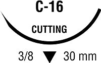 Covidien  8886662651 Absorbable Suture with Needle Maxon Polyglyconate C-16 3/8 Circle Reverse Cutting Needle Size 2 - 0 Monofilament