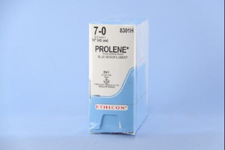 J & J Healthcare Systems  8301H Nonabsorbable Suture with Needle Prolene Polypropylene BV-1 3/8 Circle Taper Point Needle Size 7 - 0 Monofilament