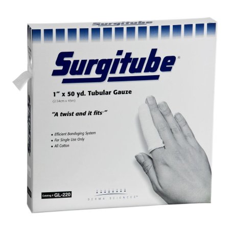 Gentell  GL220 Tubular Retainer Dressing Surgitube Cotton 1 Inch X 50 Yard Size 2 White Large Finger / Toe NonSterile