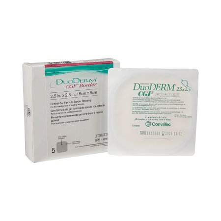 ConvaTec  187970 Hydrocolloid Dressing DuoDERM CGF Border 2-1/2 X 2-1/2 Inch Square With Border