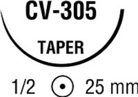 Covidien  88862914-51 Nonabsorbable Suture with Needle Ti-Cron Polyester CV-305 1/2 Circle Taper Point Needle Size 2 - 0 Braided