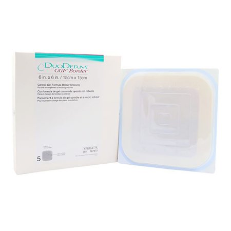 ConvaTec  187972 Hydrocolloid Dressing DuoDERM CGF Border 6 X 6 Inch Square