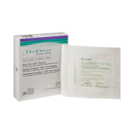 ConvaTec  187901 Thin Hydrocolloid Dressing DuoDERM Extra Thin 3 X 3 Inch Square