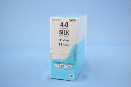 J & J Healthcare Systems  SA63H Nonabsorbable Suture without Needle Perma - Hand SUTUPAK Silk Braided Size 4-0