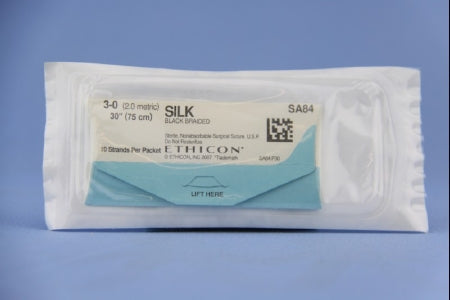 J & J Healthcare Systems  SA84H Nonabsorbable Suture without Needle Perma - Hand SUTUPAK Silk Braided Size 3-0