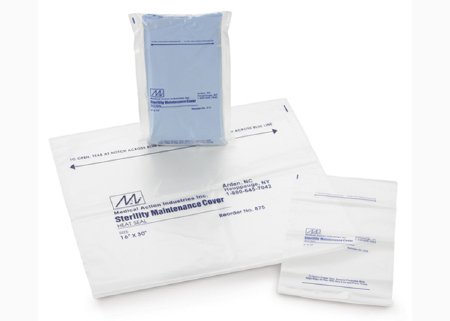 Medegen Medical Products LLC  825 Sterility Maintenance Cover 12 X 20 Inch, 2.25 mil, Clear / Blue, LLDPE Film, Flat Pack, Heat Seal Adhesive Strip