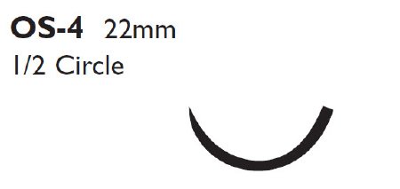 J & J Healthcare Systems  X519H Nonabsorbable Suture with Needle Ethibond Polyester OS-4 1/2 Circle Reverse Cutting Needle Size 2 Braided